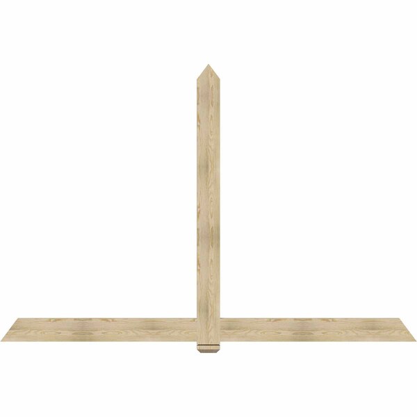 Ekena Millwork Eugene Rough Sawn Timber Gable Bracket, Douglas Fir, 108"W x 72"H x 2"D x 6"F, 16/12 Pitch GBW108X72X0206EUG00RDF - main